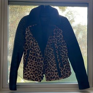 ALC leopard and leather jacket